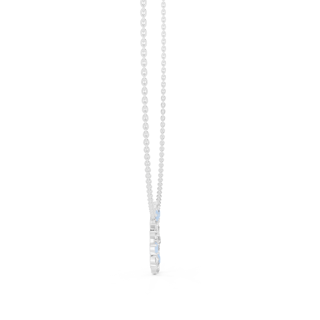 Elowen Floral Halo Lab Grown Diamond Pendant Necklace