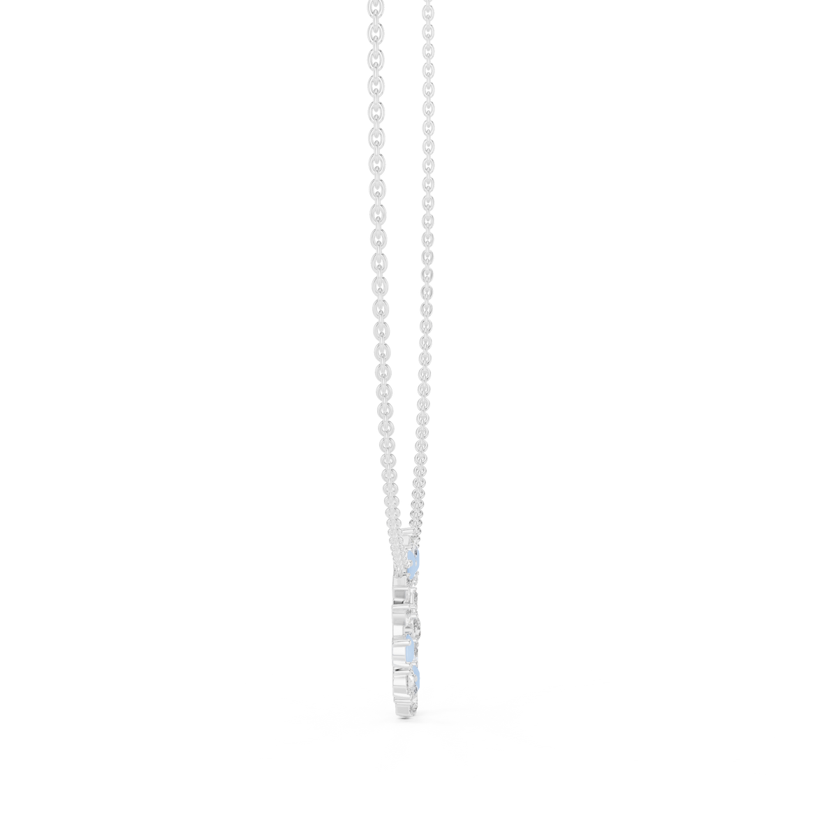 Elowen Floral Halo Lab Grown Diamond Pendant Necklace