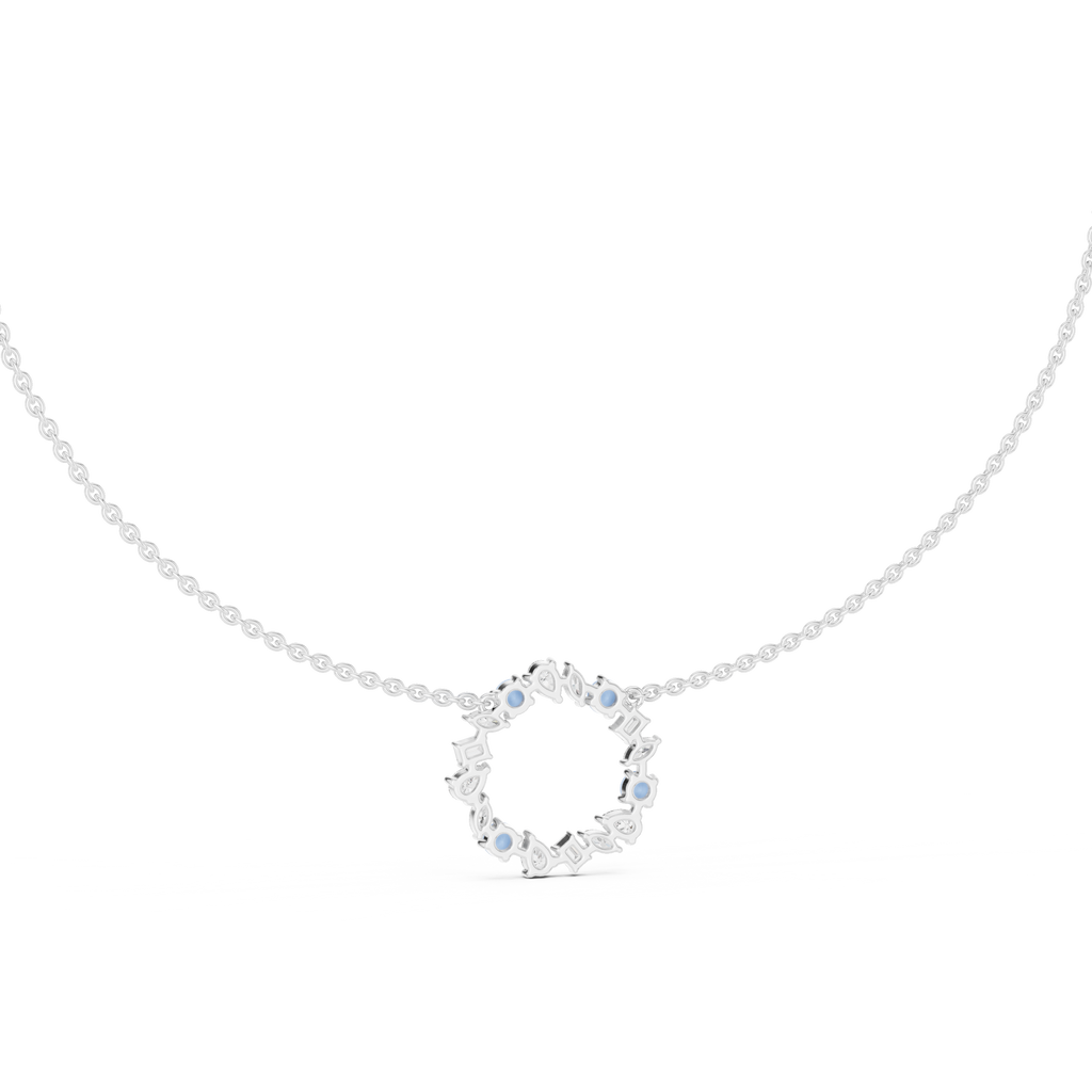 Elowen Floral Halo Lab Grown Diamond Pendant Necklace