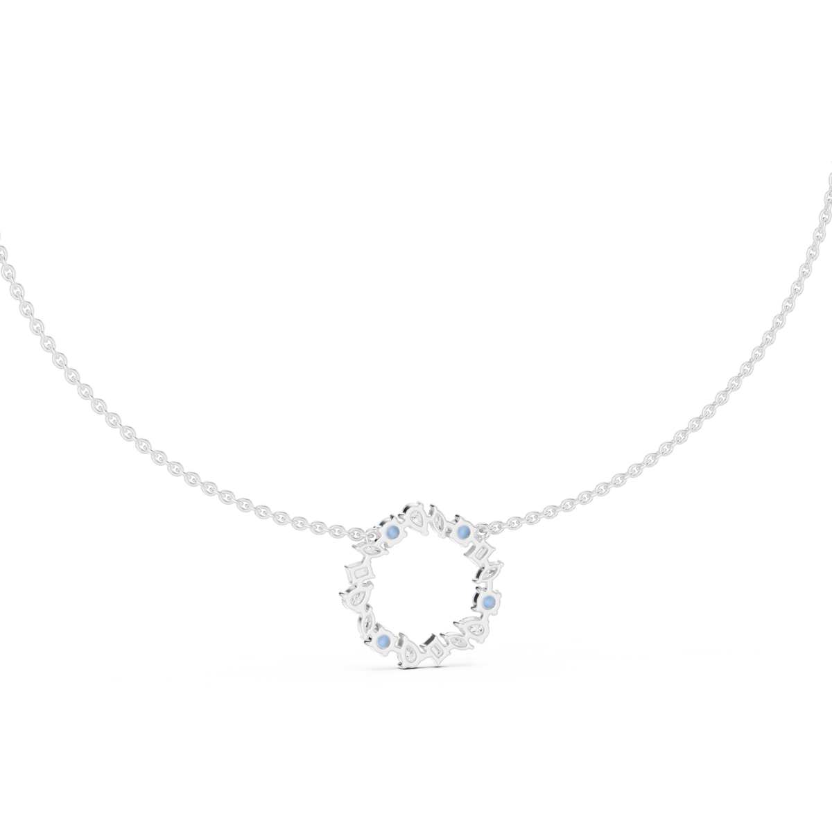 Elowen Floral Halo Lab Grown Diamond Pendant Necklace