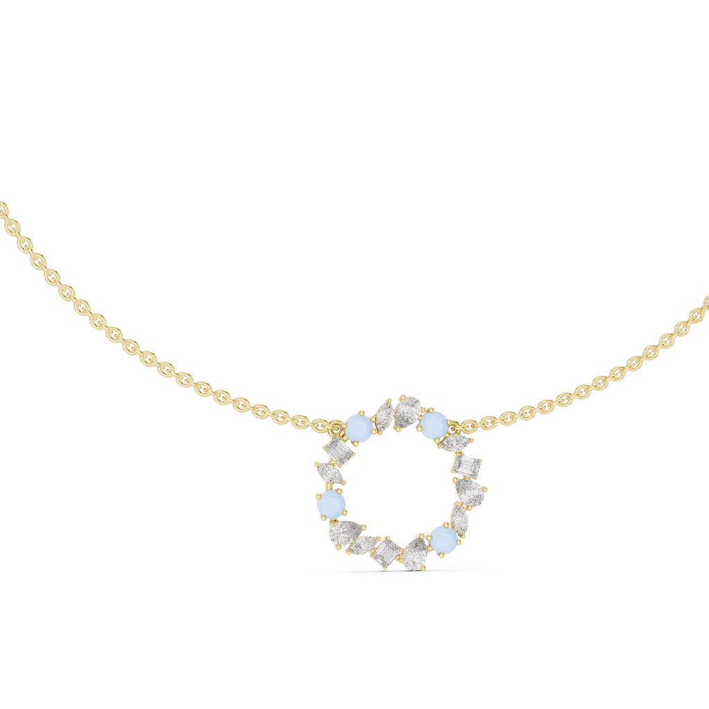 Elowen Floral Halo Lab Grown Diamond Pendant Necklace