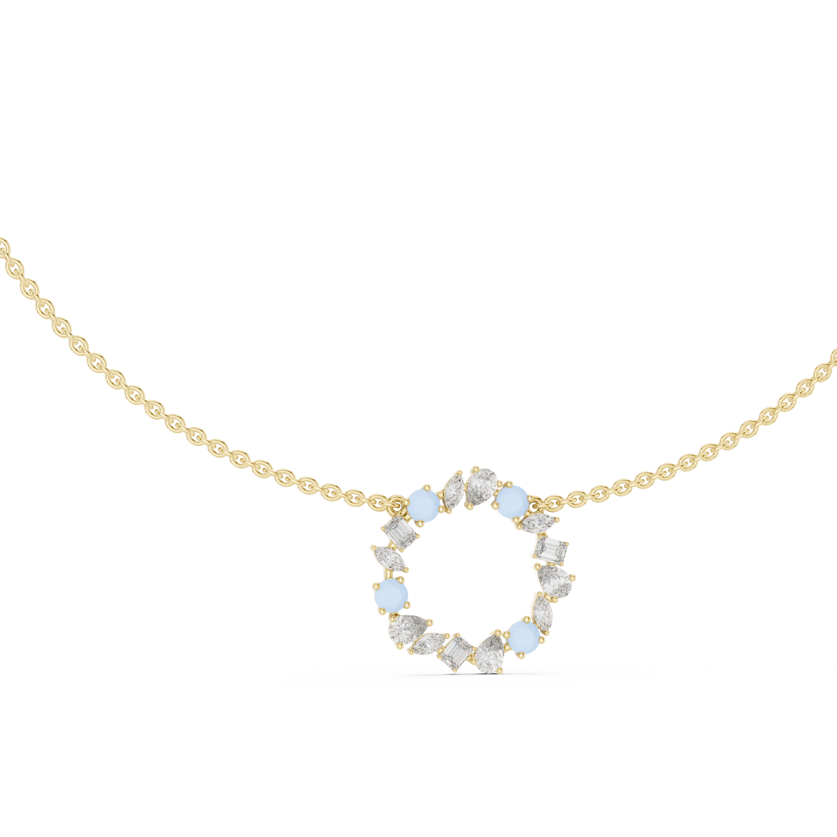 Elowen Floral Halo Lab Grown Diamond Pendant Necklace