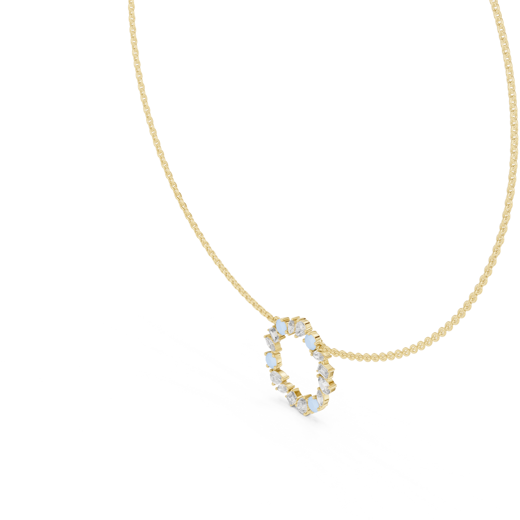 Elowen Floral Halo Lab Grown Diamond Pendant Necklace
