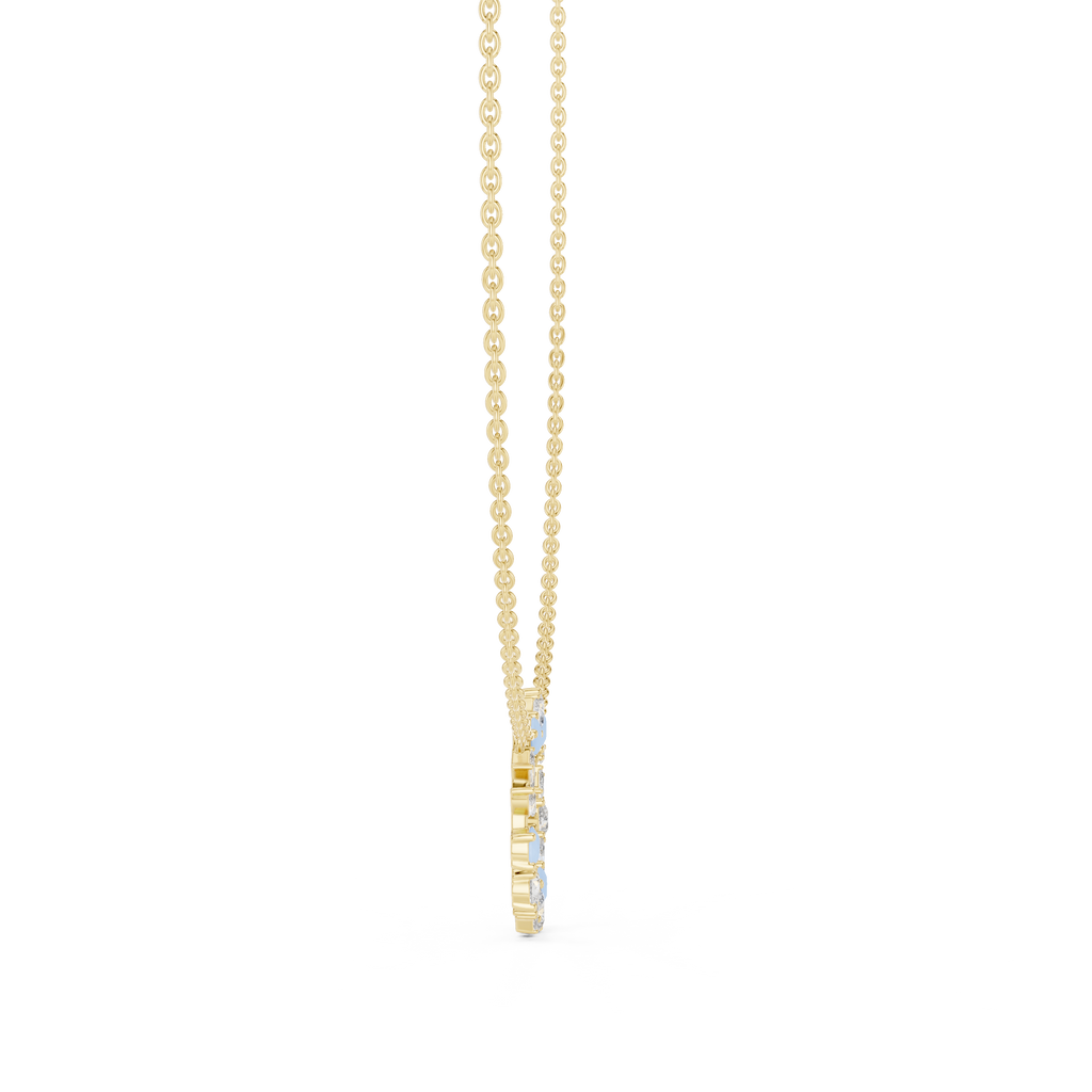 Elowen Floral Halo Lab Grown Diamond Pendant Necklace
