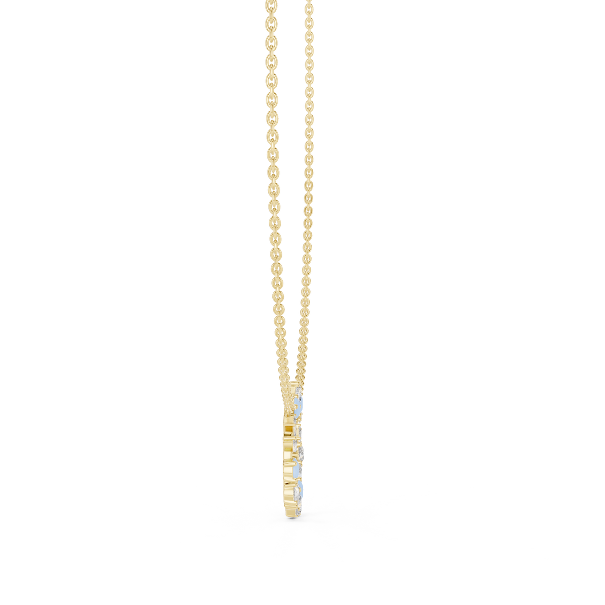 Elowen Floral Halo Lab Grown Diamond Pendant Necklace