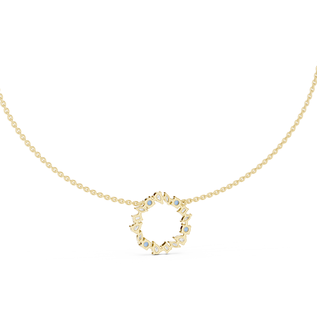 Elowen Floral Halo Lab Grown Diamond Pendant Necklace