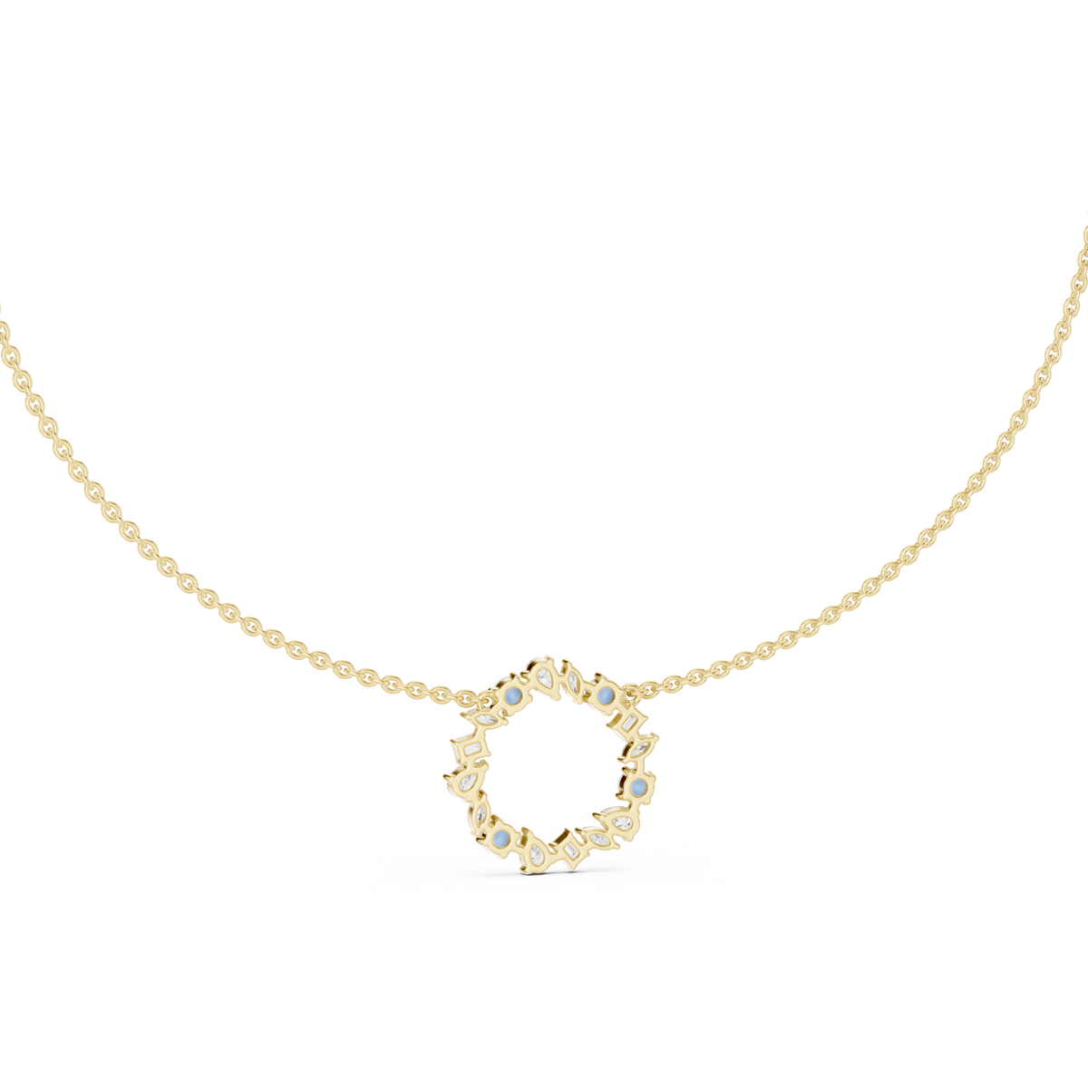 Elowen Floral Halo Lab Grown Diamond Pendant Necklace