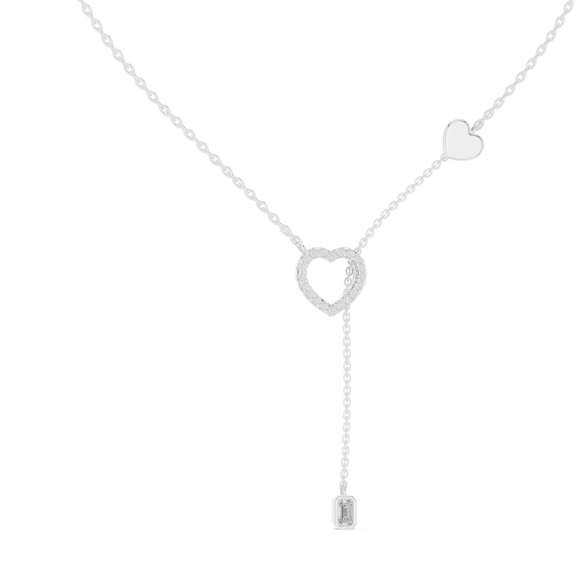 Amorina Heart Lariat Lab Grown Diamond Necklace
