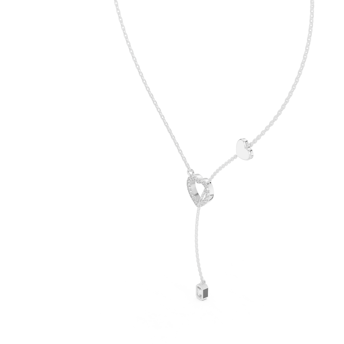 Amorina Heart Lariat Lab Grown Diamond Necklace