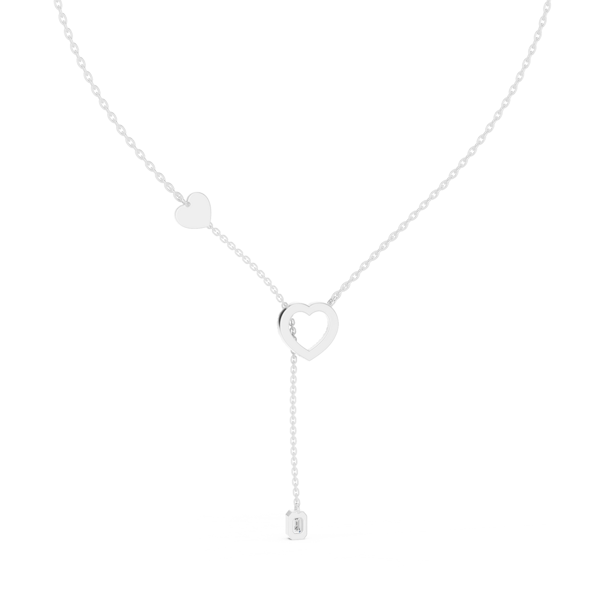 Amorina Heart Lariat Lab Grown Diamond Necklace