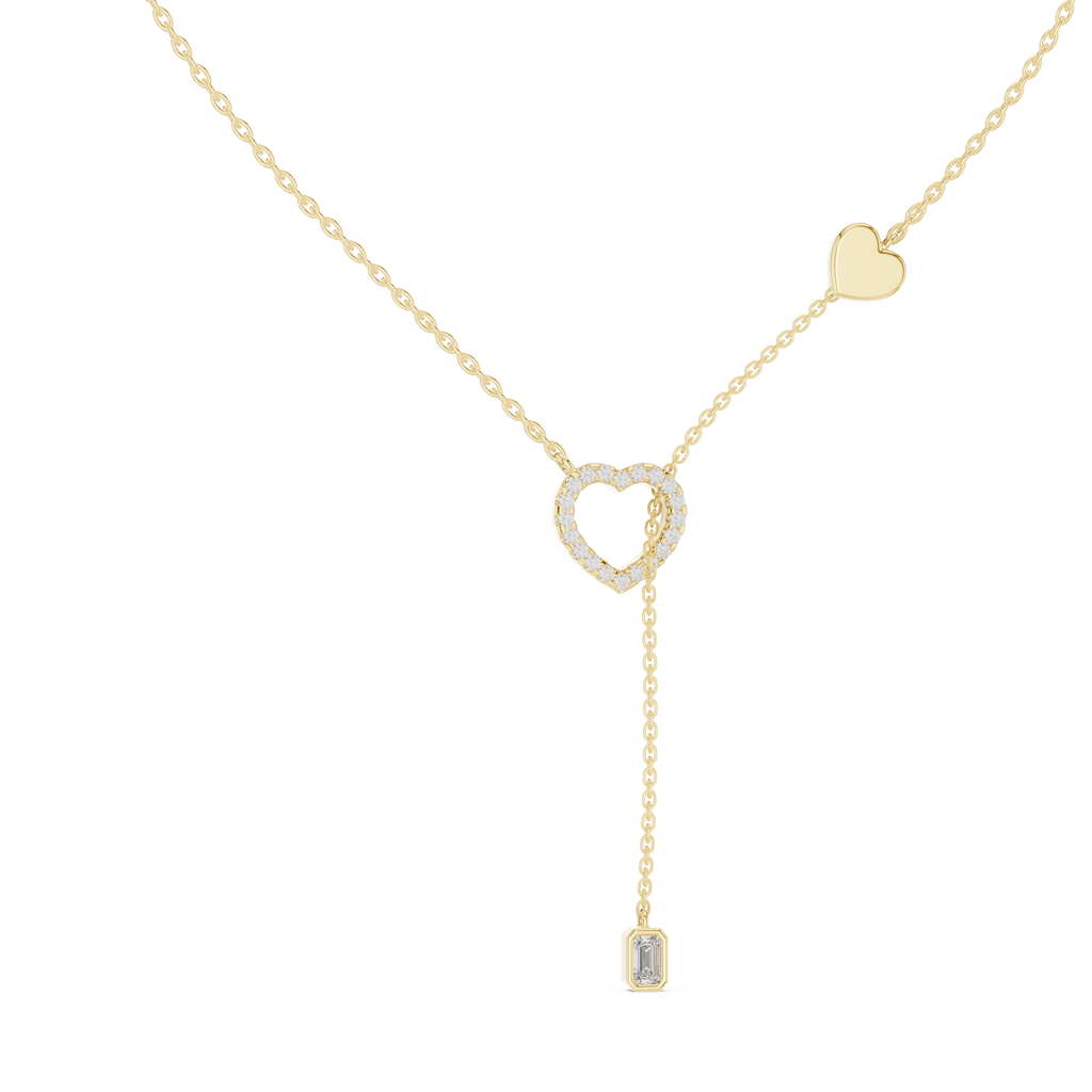 Amorina Heart Lariat Lab Grown Diamond Necklace