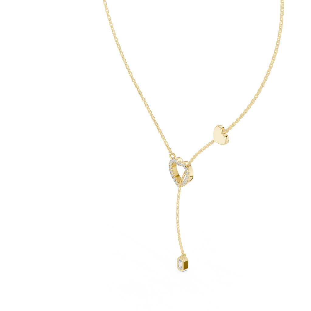 Amorina Heart Lariat Lab Grown Diamond Necklace
