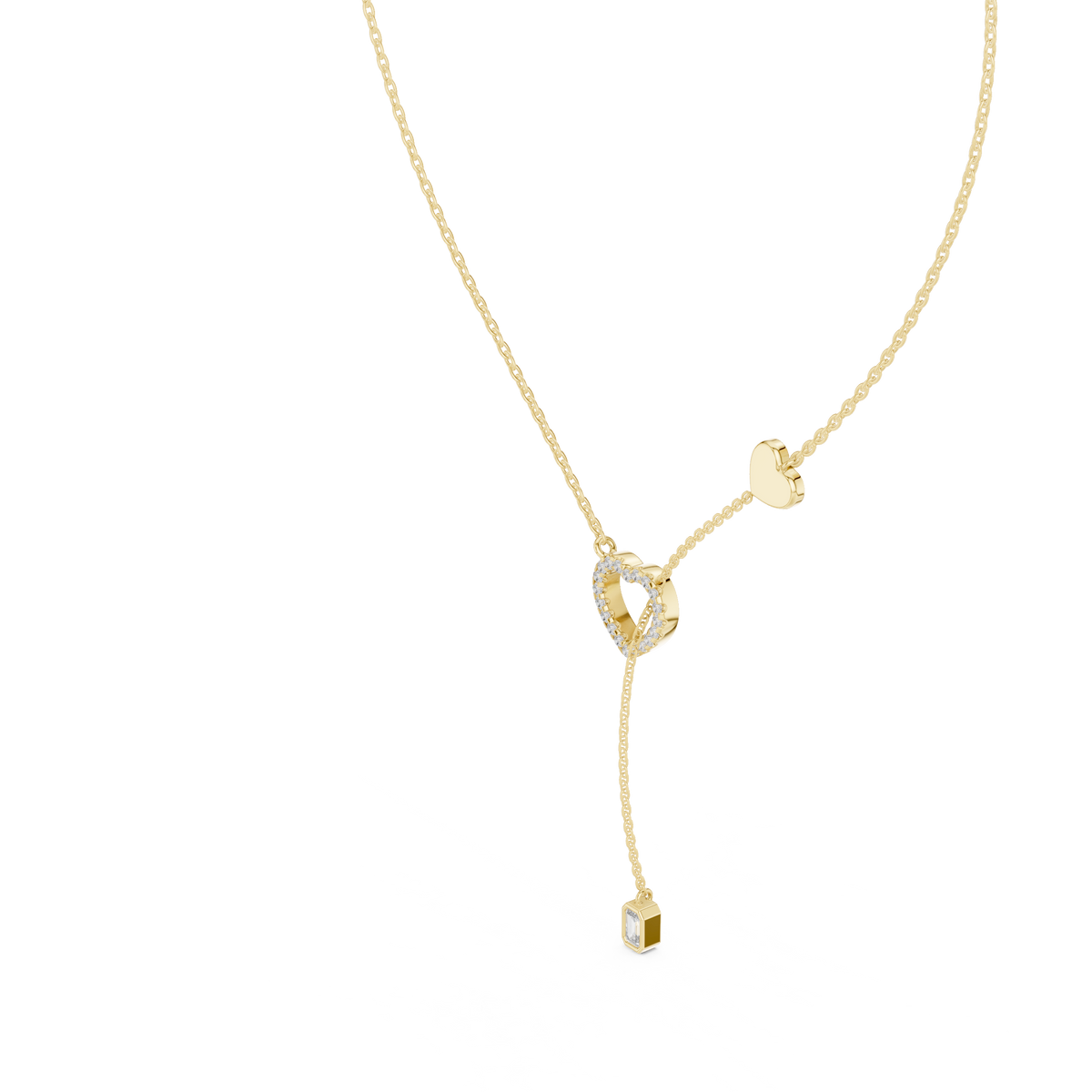Amorina Heart Lariat Lab Grown Diamond Necklace