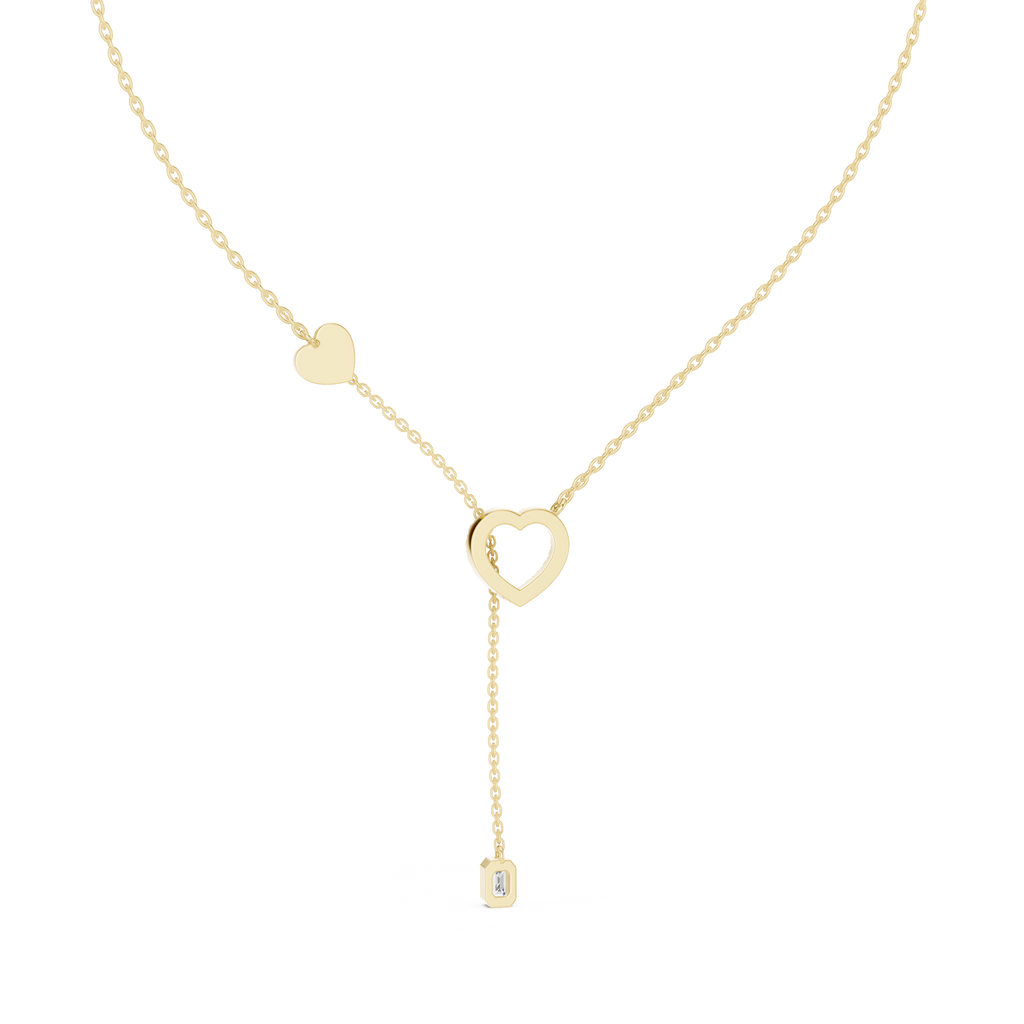 Amorina Heart Lariat Lab Grown Diamond Necklace