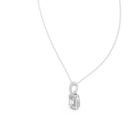 Emeralyn Emerald Cut Halo Lab Grown Diamond Pendant with Diamond Bail
