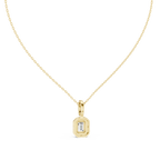 Emeralyn Emerald Cut Halo Lab Grown Diamond Pendant with Diamond Bail