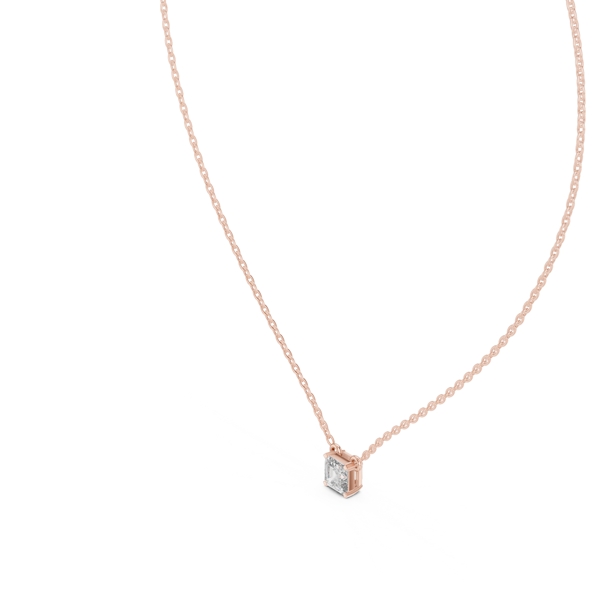 Veyrine Asscher Cut Floating Solitaire Lab Grown Diamond Necklace