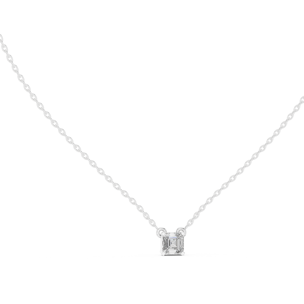 Veyrine Asscher Cut Floating Solitaire Lab Grown Diamond Necklace
