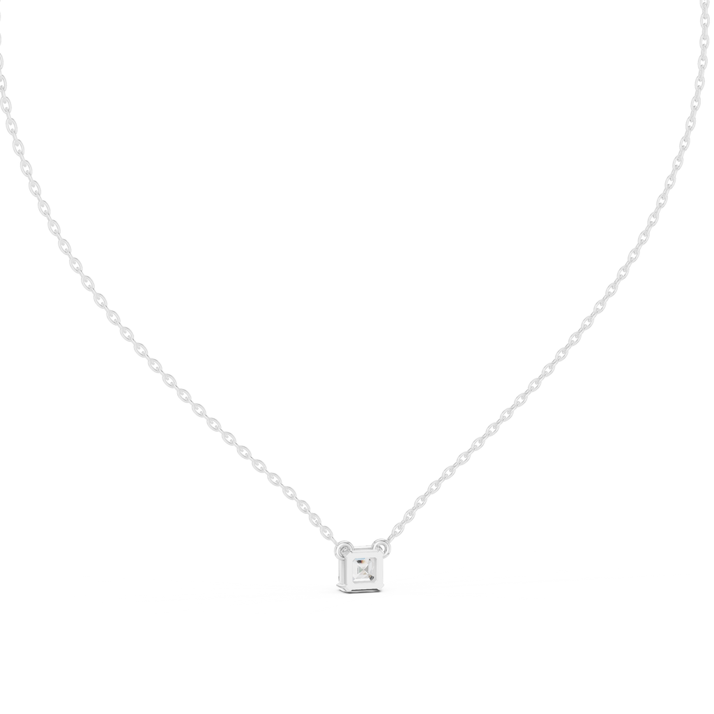 Veyrine Asscher Cut Floating Solitaire Lab Grown Diamond Necklace