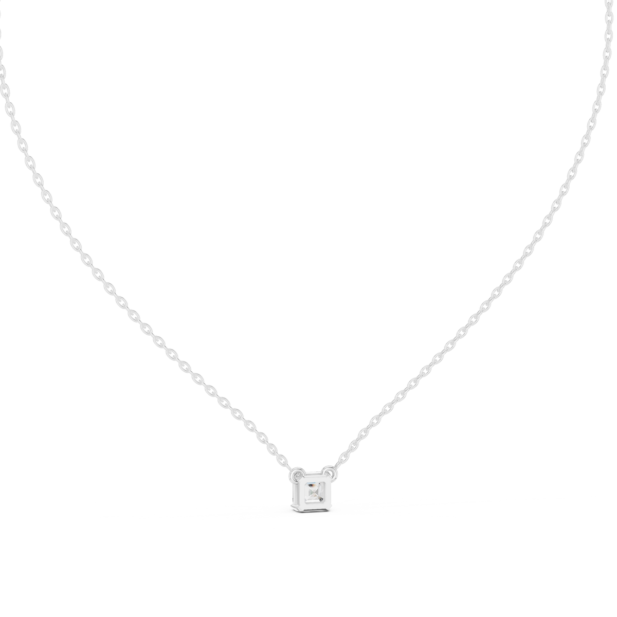 Veyrine Asscher Cut Floating Solitaire Lab Grown Diamond Necklace