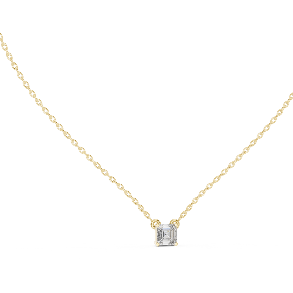 Veyrine Asscher Cut Floating Solitaire Lab Grown Diamond Necklace