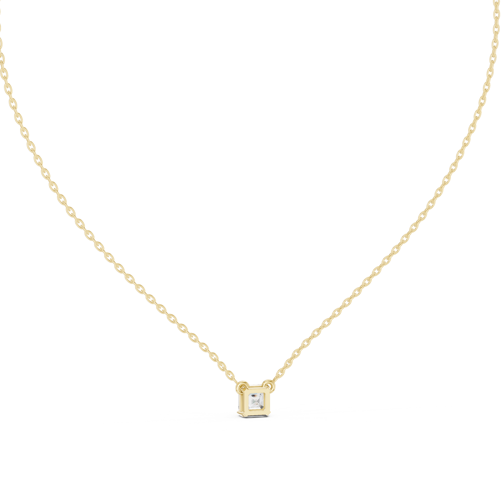 Veyrine Asscher Cut Floating Solitaire Lab Grown Diamond Necklace