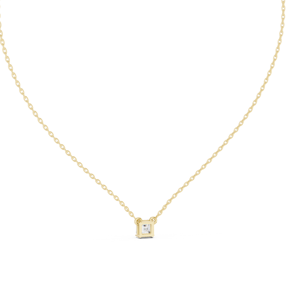 Veyrine Asscher Cut Floating Solitaire Lab Grown Diamond Necklace