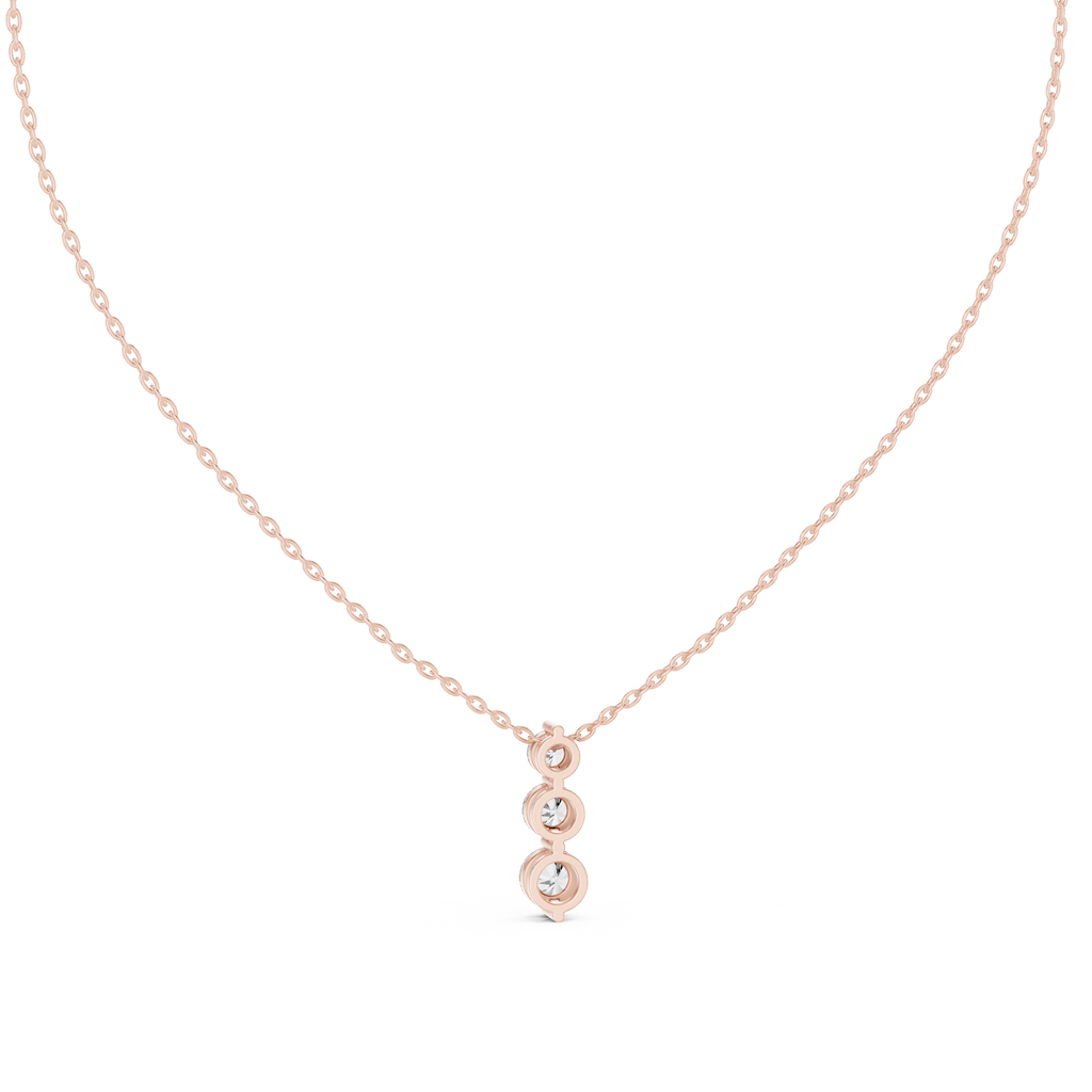Noralis Past Present Future Graduated Three Stone Lab Grown Diamond Drop Pendant
