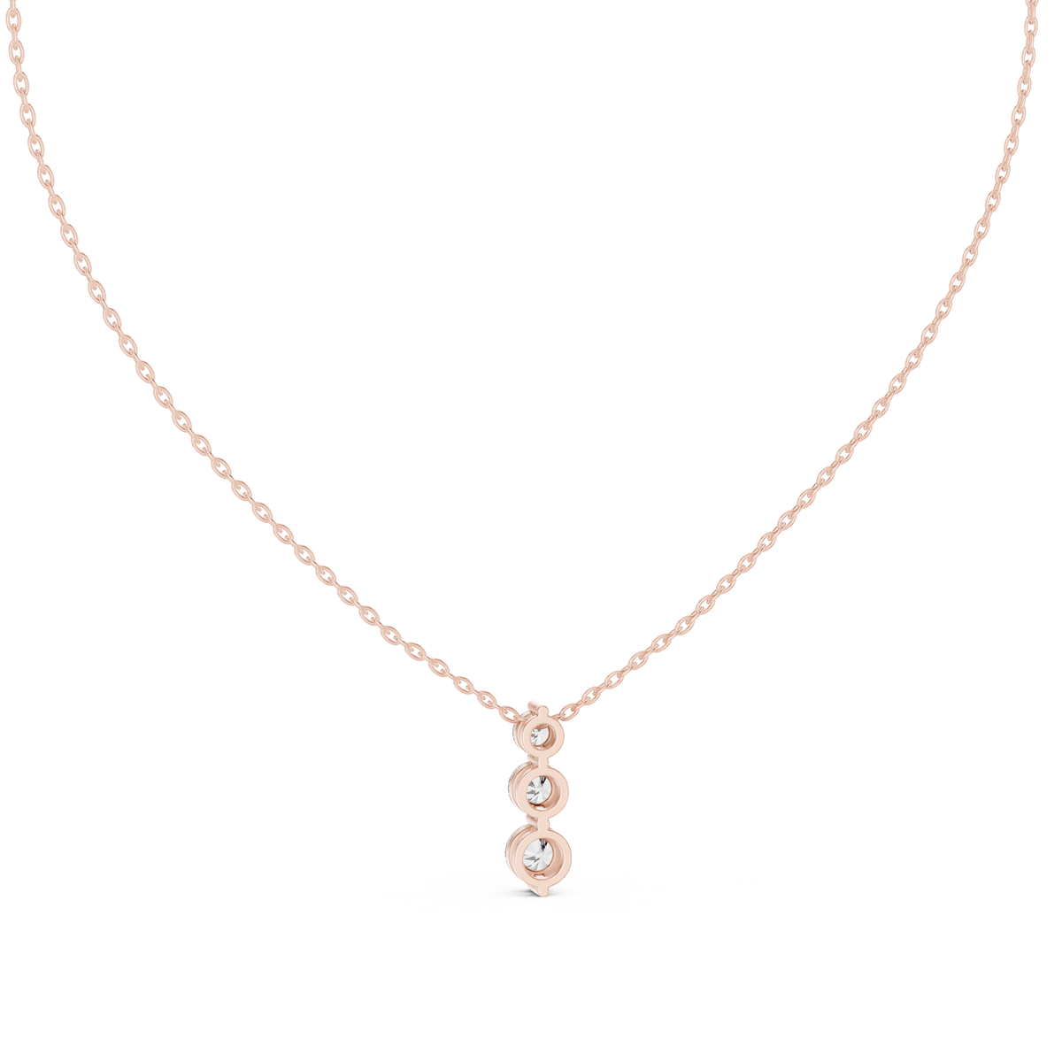 Noralis Past Present Future Graduated Three Stone Lab Grown Diamond Drop Pendant