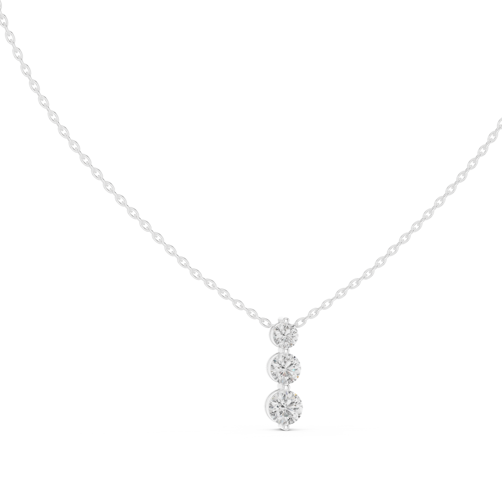 Noralis Past Present Future Graduated Three Stone Lab Grown Diamond Drop Pendant