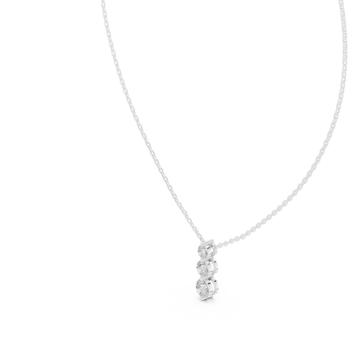 Noralis Past Present Future Graduated Three Stone Lab Grown Diamond Drop Pendant