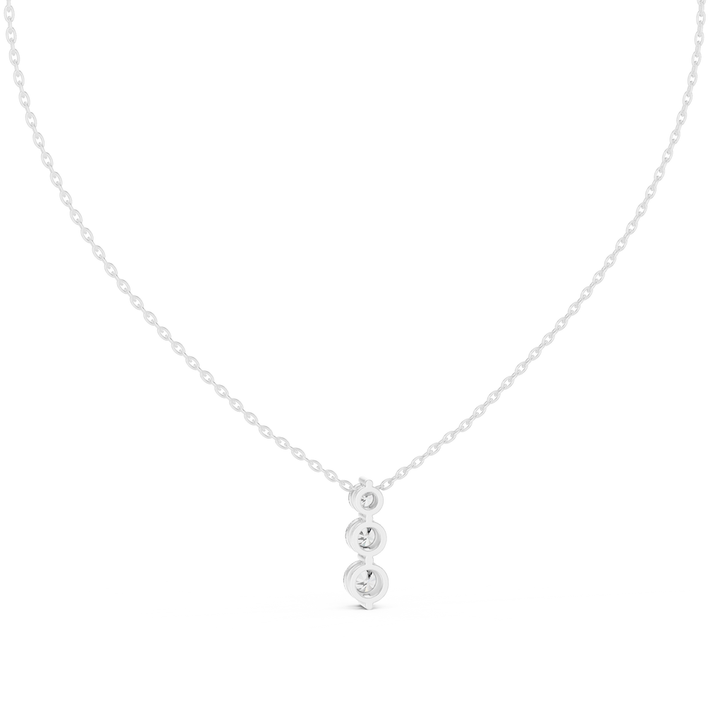 Noralis Past Present Future Graduated Three Stone Lab Grown Diamond Drop Pendant