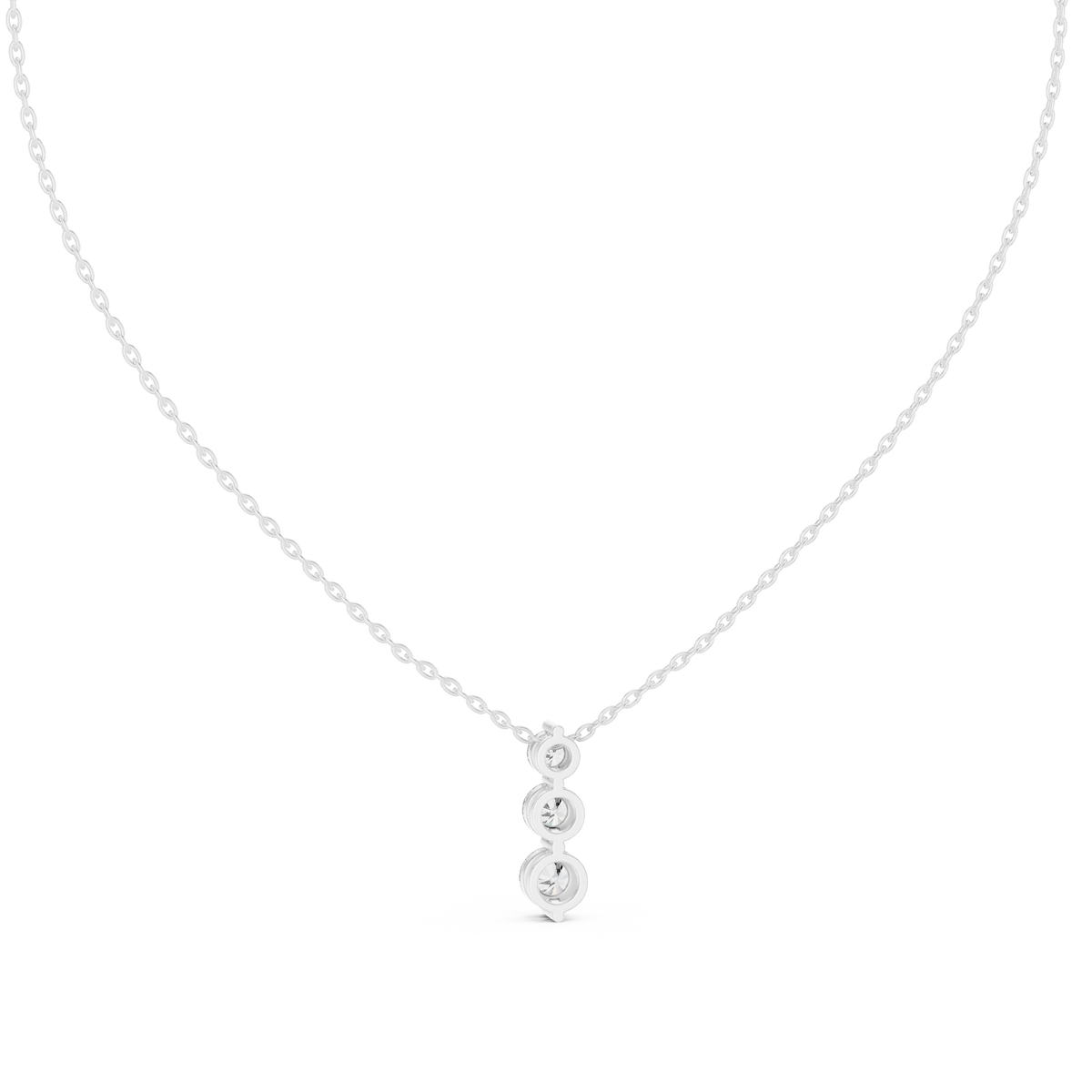 Noralis Past Present Future Graduated Three Stone Lab Grown Diamond Drop Pendant