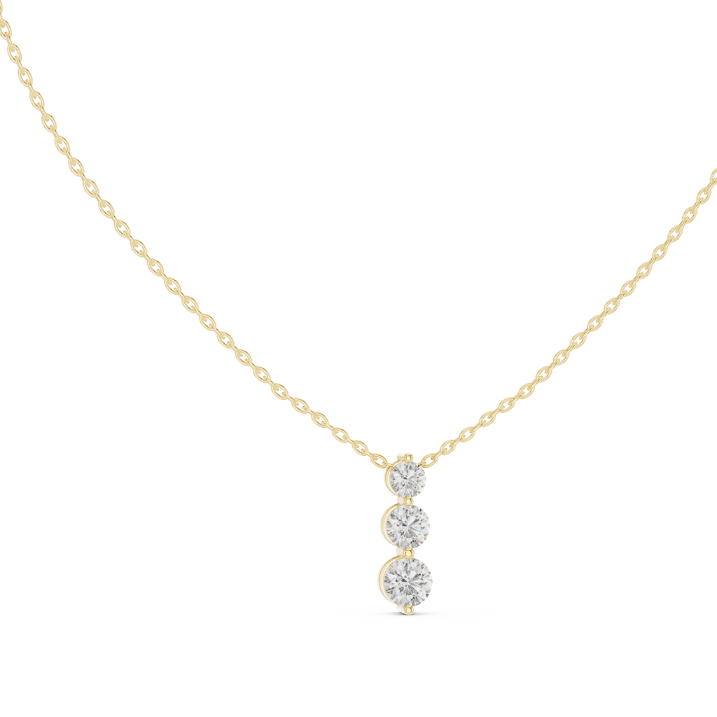 Noralis Past Present Future Graduated Three Stone Lab Grown Diamond Drop Pendant