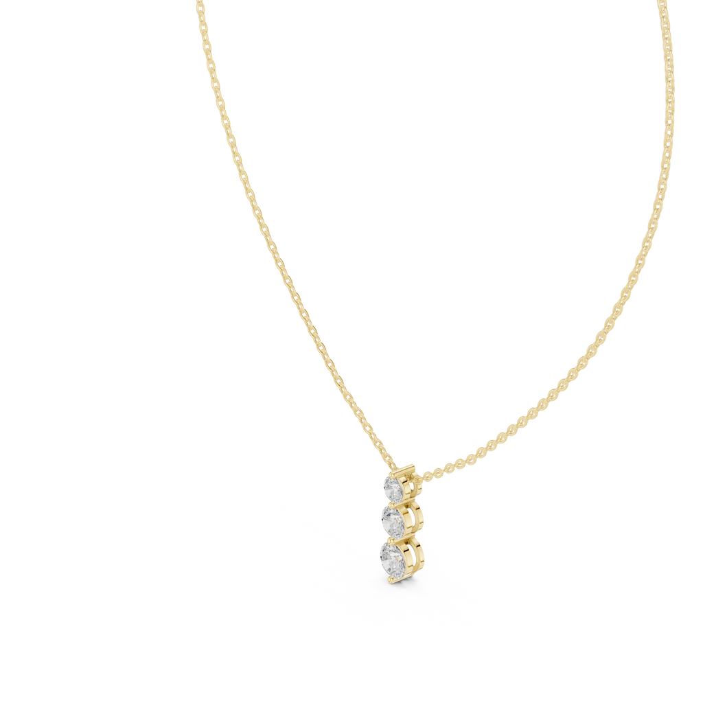 Noralis Past Present Future Graduated Three Stone Lab Grown Diamond Drop Pendant