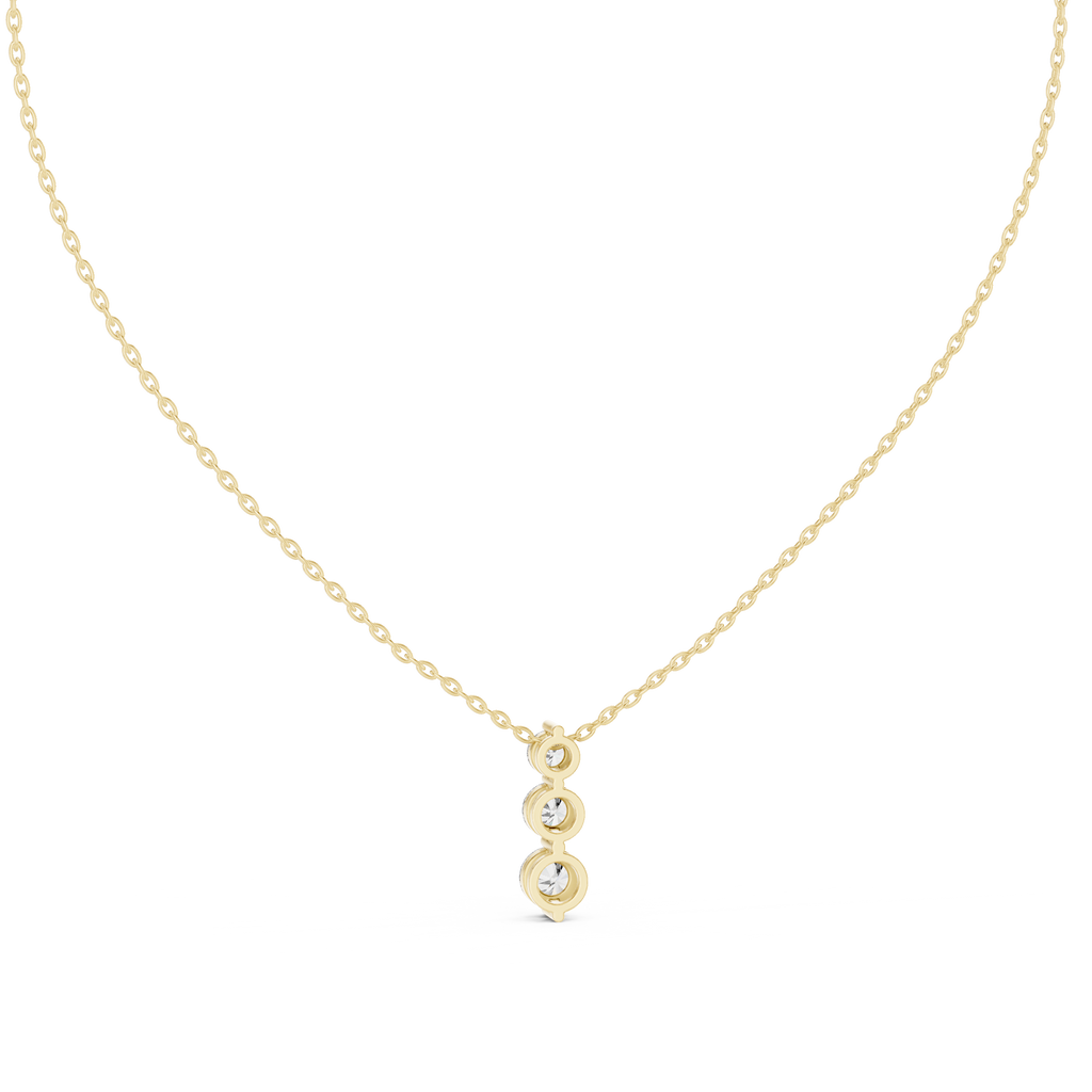 Noralis Past Present Future Graduated Three Stone Lab Grown Diamond Drop Pendant
