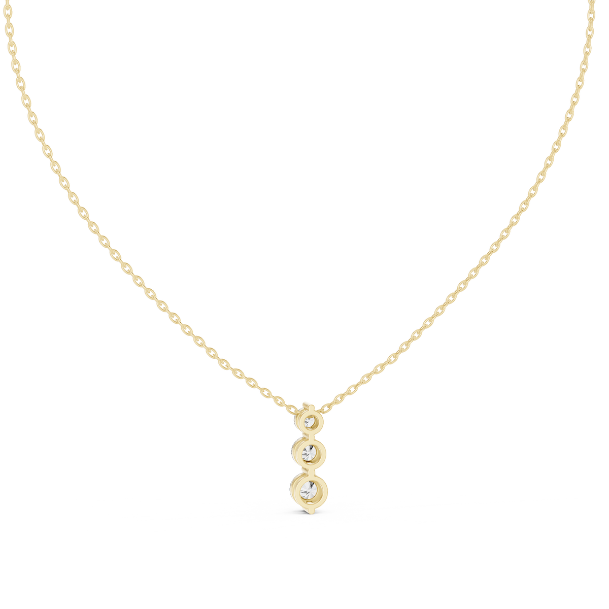 Noralis Past Present Future Graduated Three Stone Lab Grown Diamond Drop Pendant
