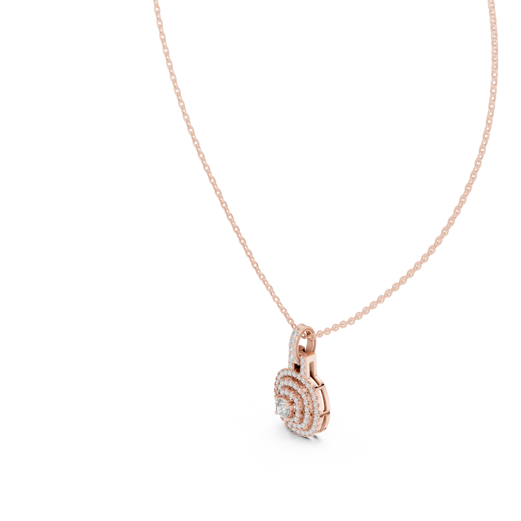 Orbessa Triple Halo Pavé Lab Grown Diamond Pendant Necklace