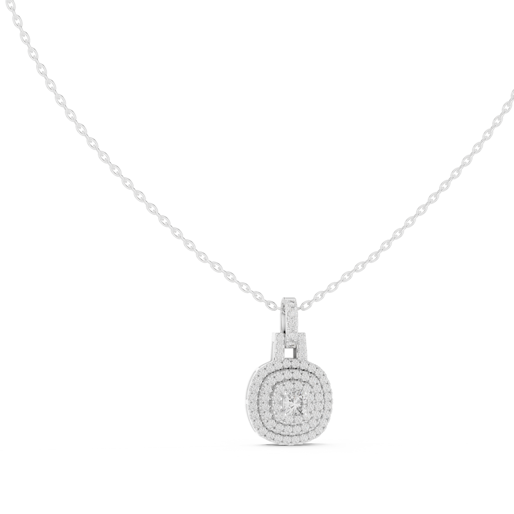 Orbessa Triple Halo Pavé Lab Grown Diamond Pendant Necklace
