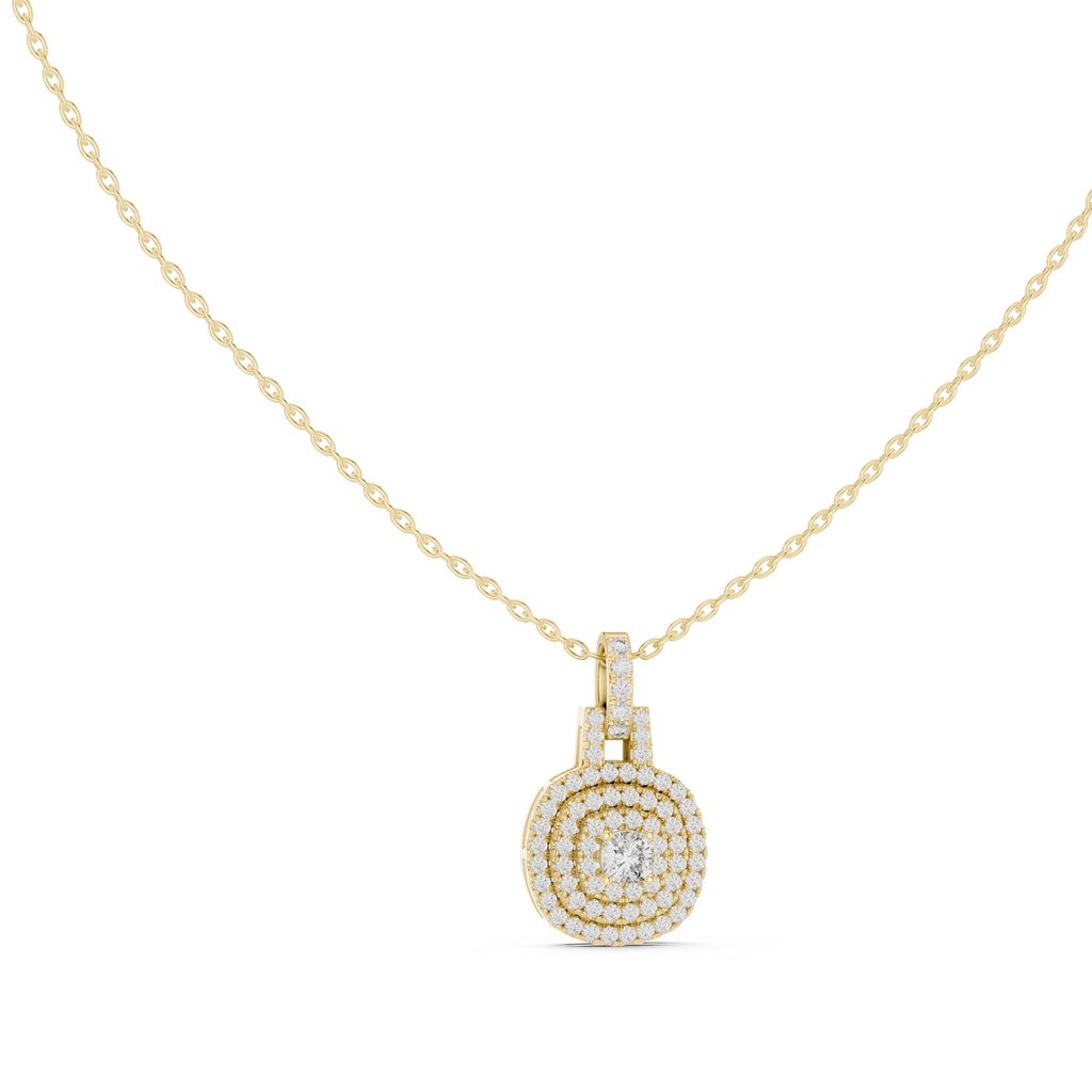 Orbessa Triple Halo Pavé Lab Grown Diamond Pendant Necklace