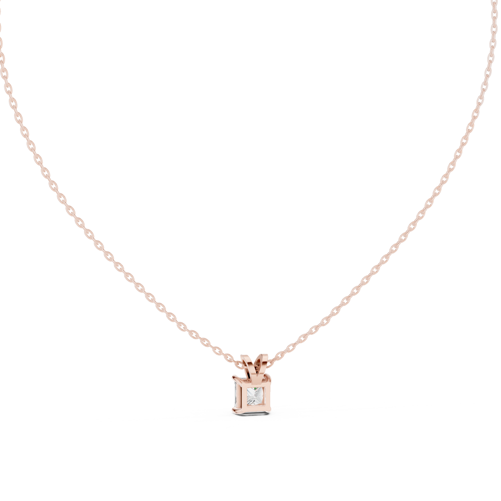 Seravelle Classic Princess Cut Four Prong Lab Grown Diamond Solitaire Pendant