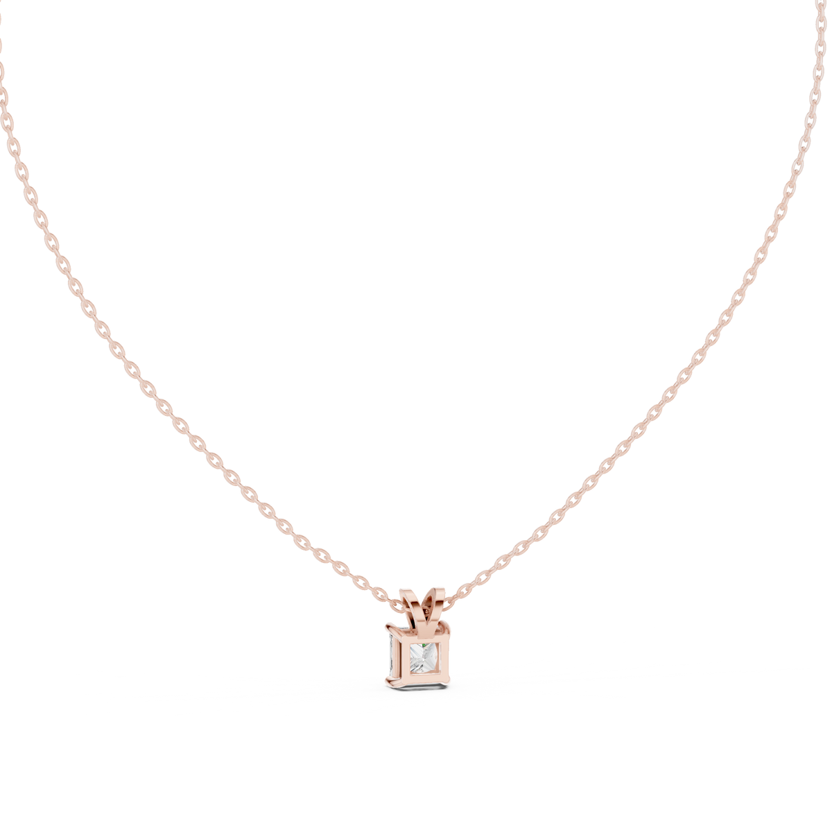 Seravelle Classic Princess Cut Four Prong Lab Grown Diamond Solitaire Pendant