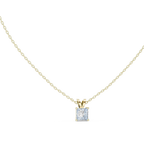 Seravelle Classic Princess Cut Four Prong Lab Grown Diamond Solitaire Pendant
