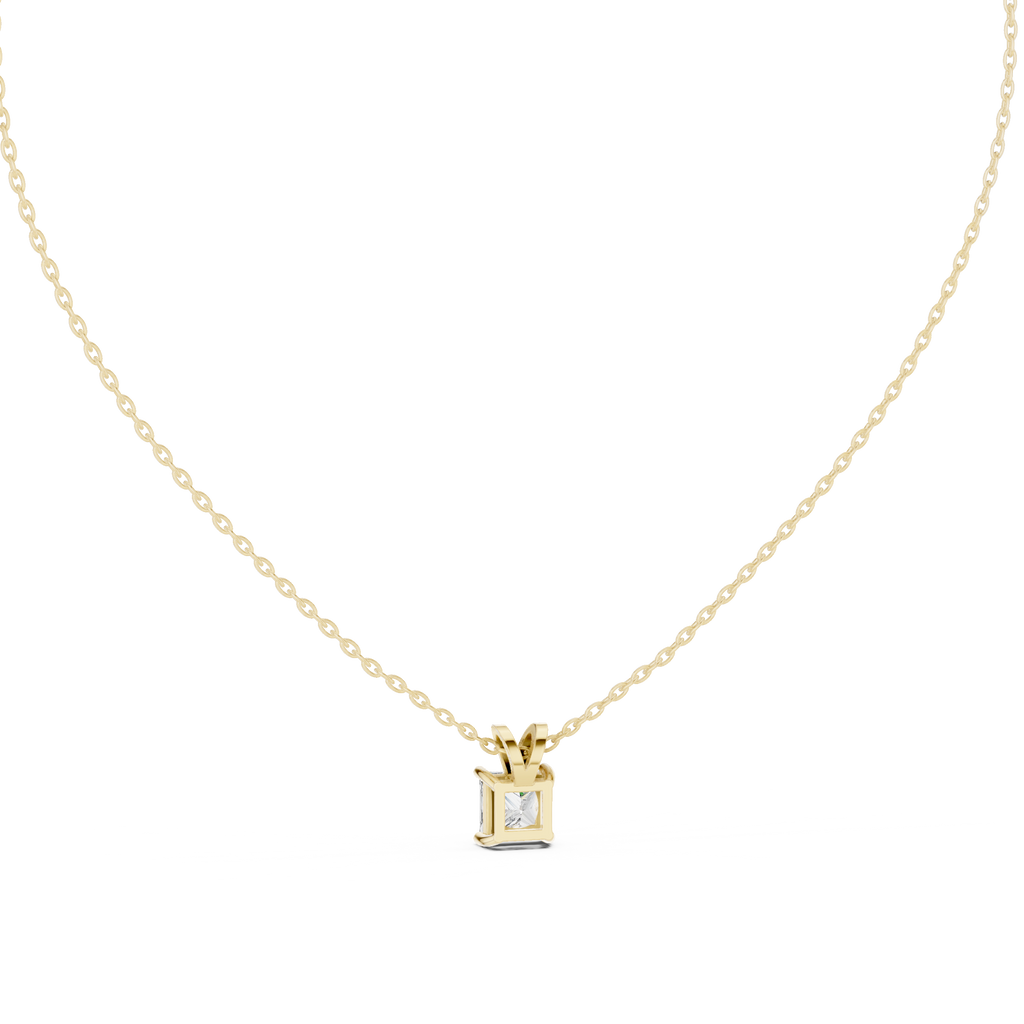 Seravelle Classic Princess Cut Four Prong Lab Grown Diamond Solitaire Pendant