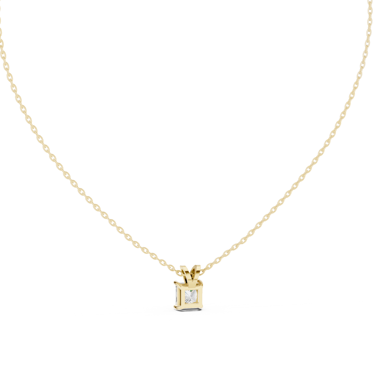 Seravelle Classic Princess Cut Four Prong Lab Grown Diamond Solitaire Pendant