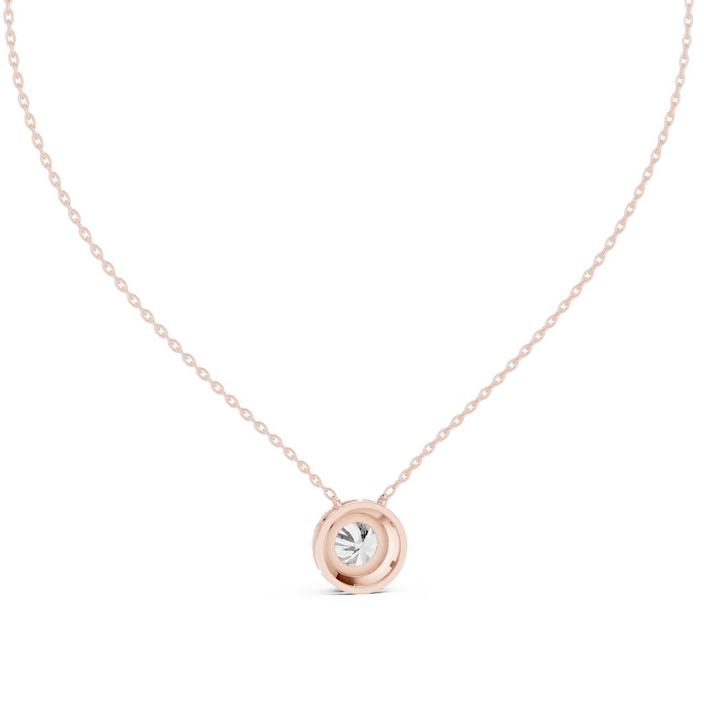 Halenne Floating Round Brilliant Halo Lab Grown Diamond Necklace