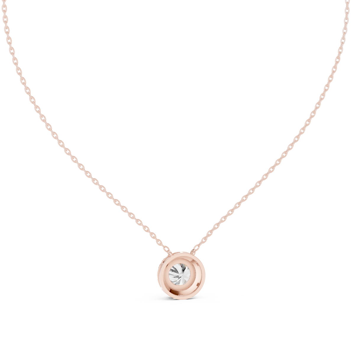 Halenne Floating Round Brilliant Halo Lab Grown Diamond Necklace