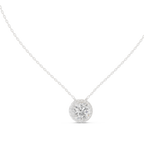 Halenne Floating Round Brilliant Halo Lab Grown Diamond Necklace