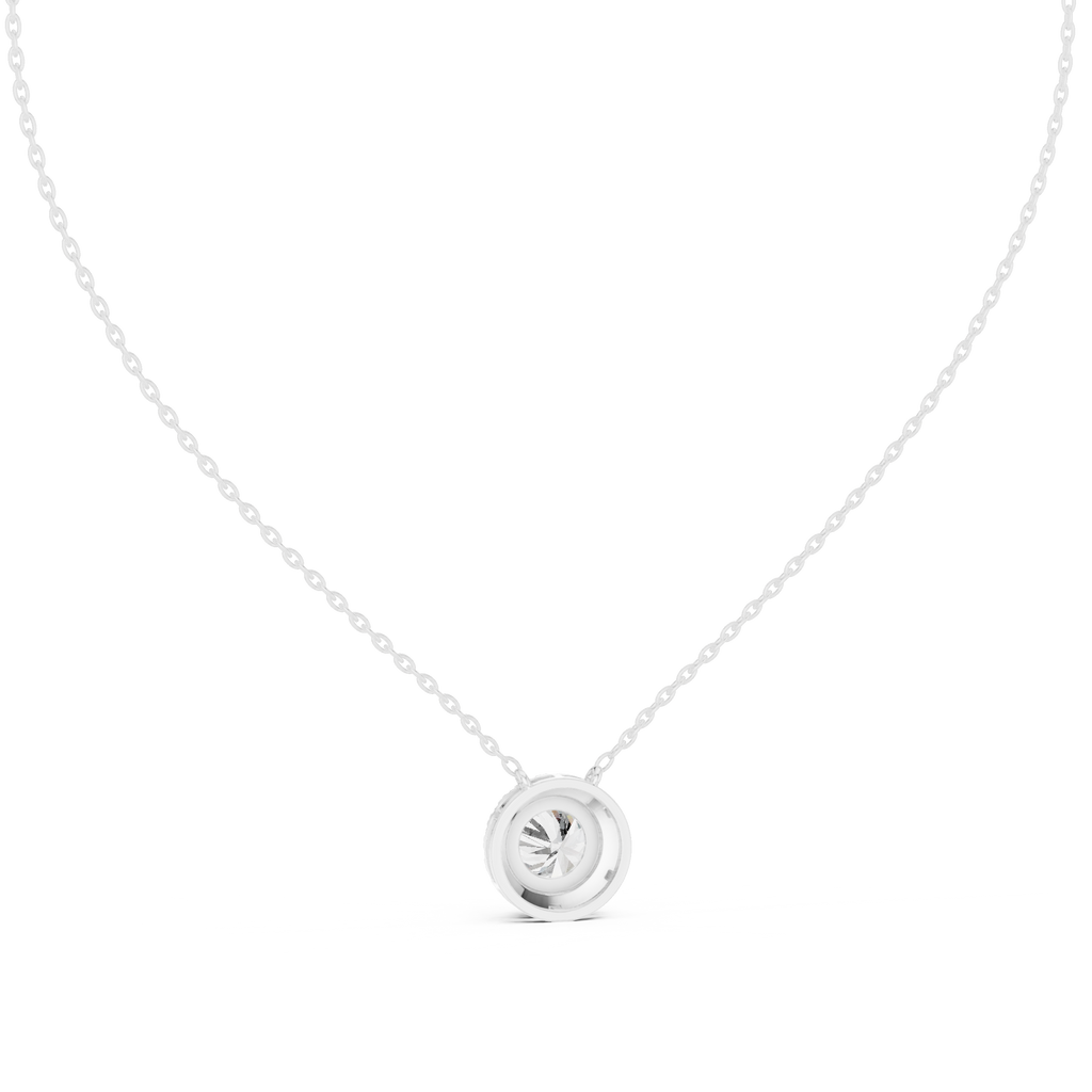 Halenne Floating Round Brilliant Halo Lab Grown Diamond Necklace