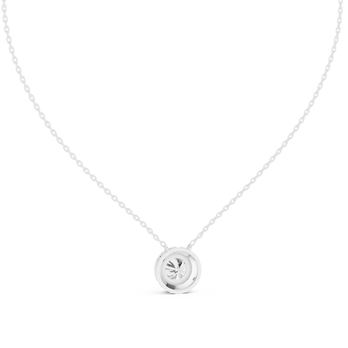 Halenne Floating Round Brilliant Halo Lab Grown Diamond Necklace
